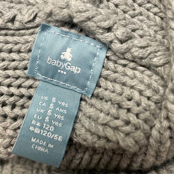 Baby Gap Gray Cable Hooded Poncho Sweater Girls Size 5 - Picture 6 of 7